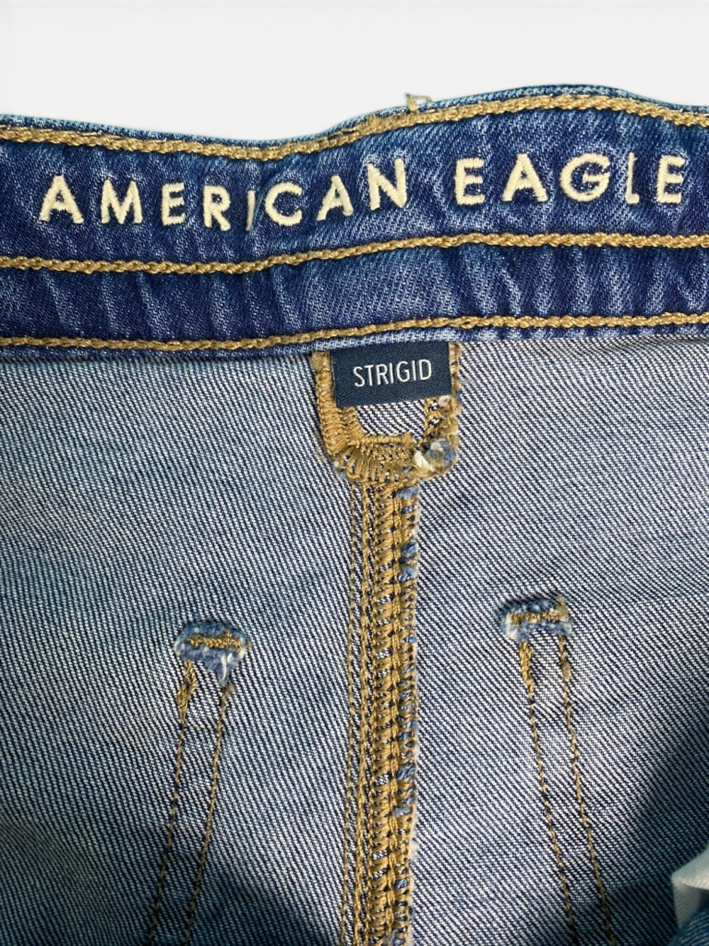 American Eagle Dreamy Drape Strigid Low Rise Wide Leg Jeans Drawstring Sz 4 Tall - Picture 5 of 8